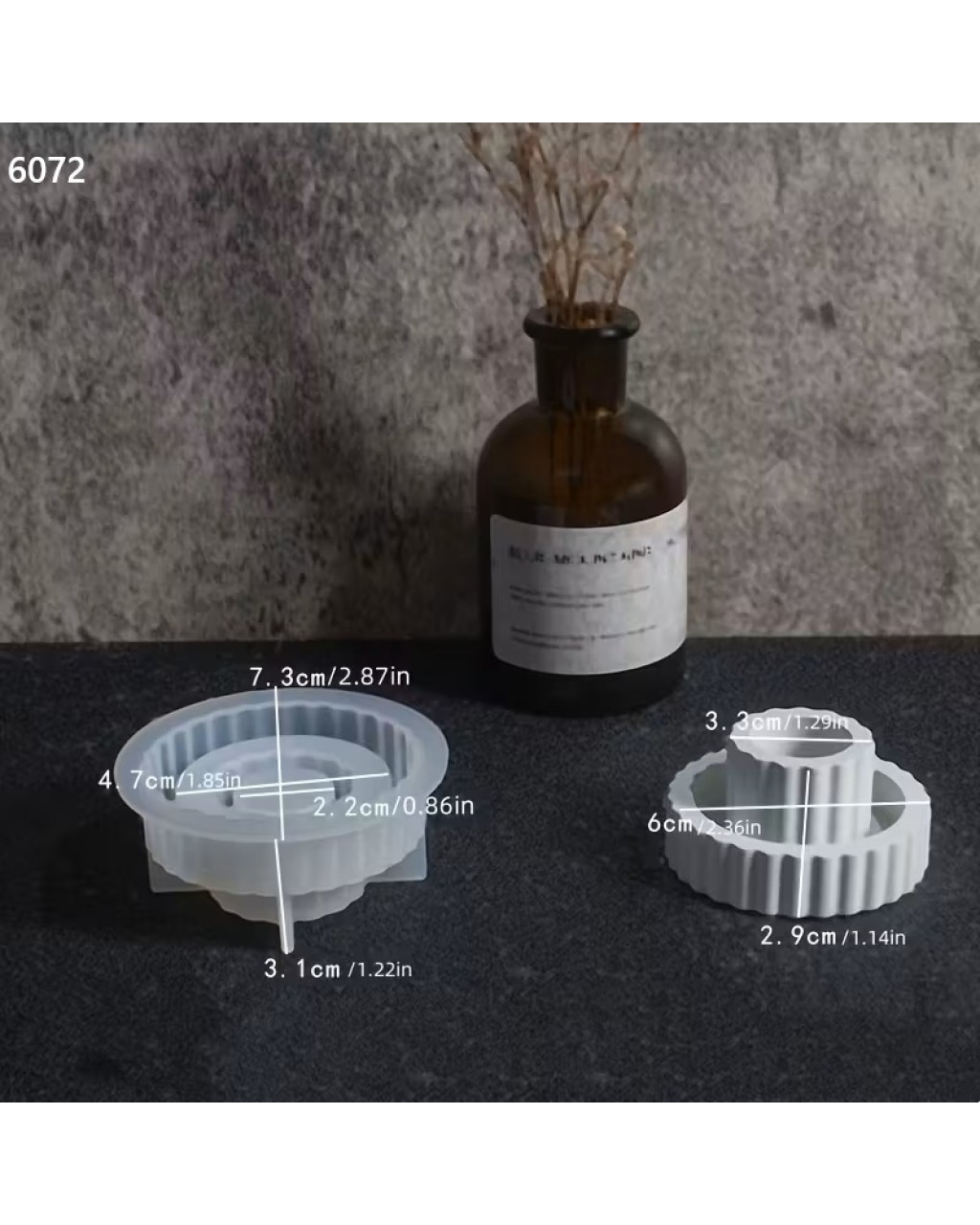 YY6072 Çizgili Tasarım Şamdanlık Silikon Kalıp